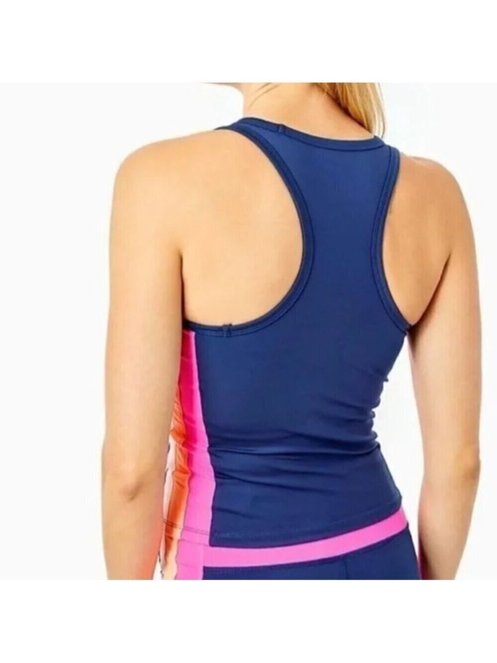 Lilly Pulitzer Vanti Luxletic UPF 50+ Oyster Bay Navy Bra Tank Top Size Medium - Picture 2 of 8